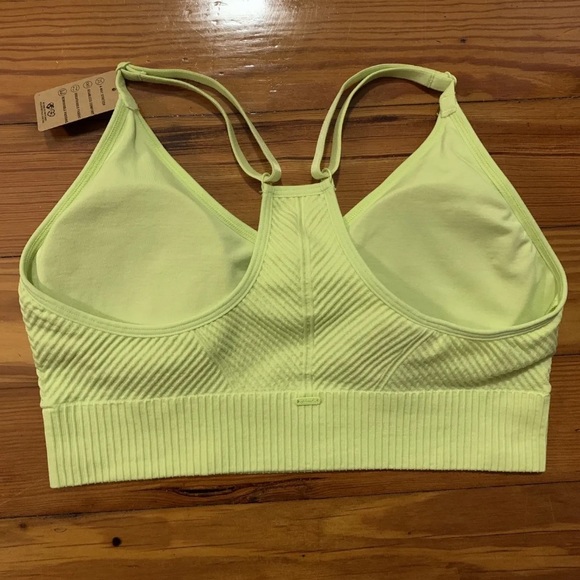 NWT Victoria Secret PINK Neon Yellow Sports Bra Seamless Size Medium - Picture 4 of 8